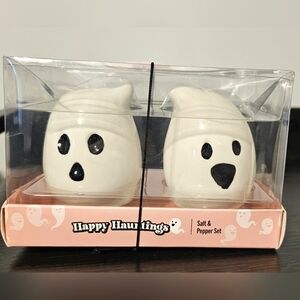 🔥👻 Ghost Salt & Pepper Shaker Set by Happy Hauntings NWT